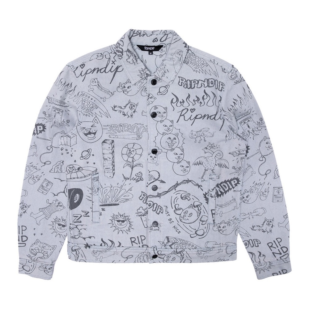 Rip N Dip SHARPIE DENIM JACKET in LIGHT
DENIM WASH Sz M